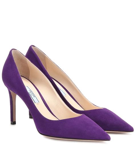 prada purple suede pumps|prada high heel pumps.